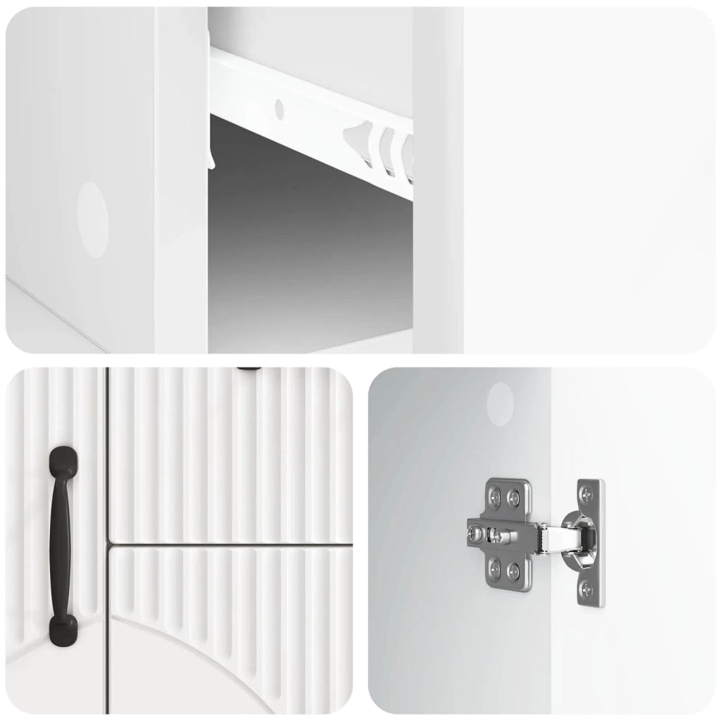 Credenza Bianco Lucido 89 x 34,5 x 57 cm Legno ingegnerizzato
