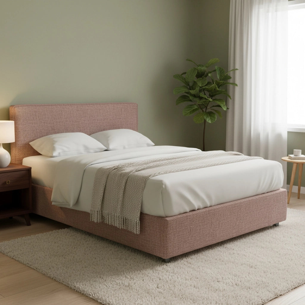 Lichfield, Letto Matrimoniale Sfoderabile Made in Italy, Rosa Antico