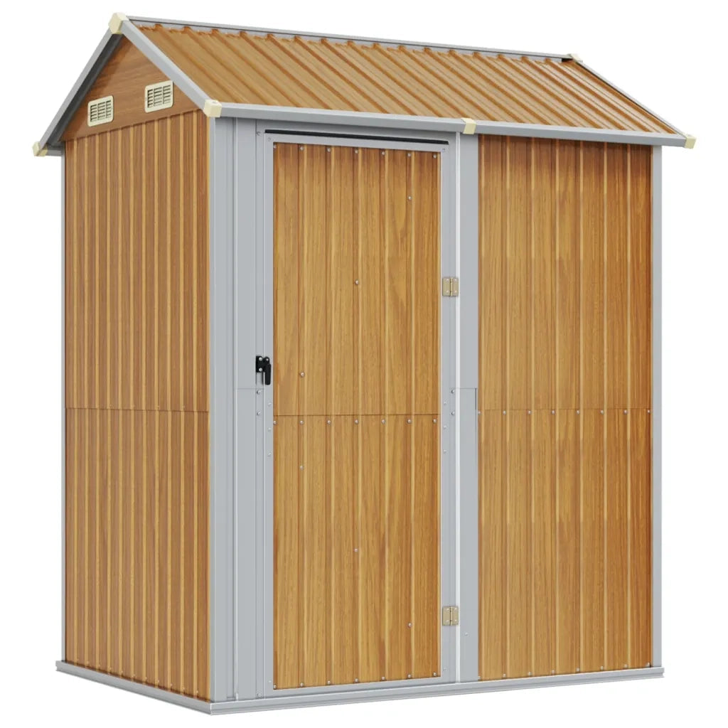Capanno Giardino-Casetta da Giardino Marrone Chiaro 192x152,5x237cm Acciaio Zincato