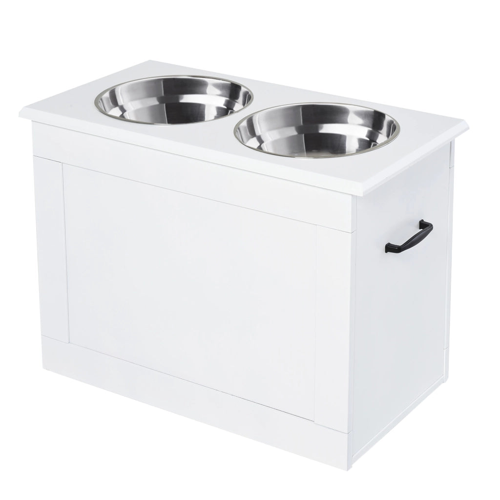 Ciotola per Cane Elevata con Contenitore ¨C Zephmum ¨C Bianco 2x2000ml