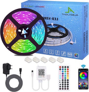 LED Striscia RGB 5M SMD 5050 con alimentatore 12V e telecomando a 44 tasti - Striscia di illuminazione con illuminazione ad adesivo