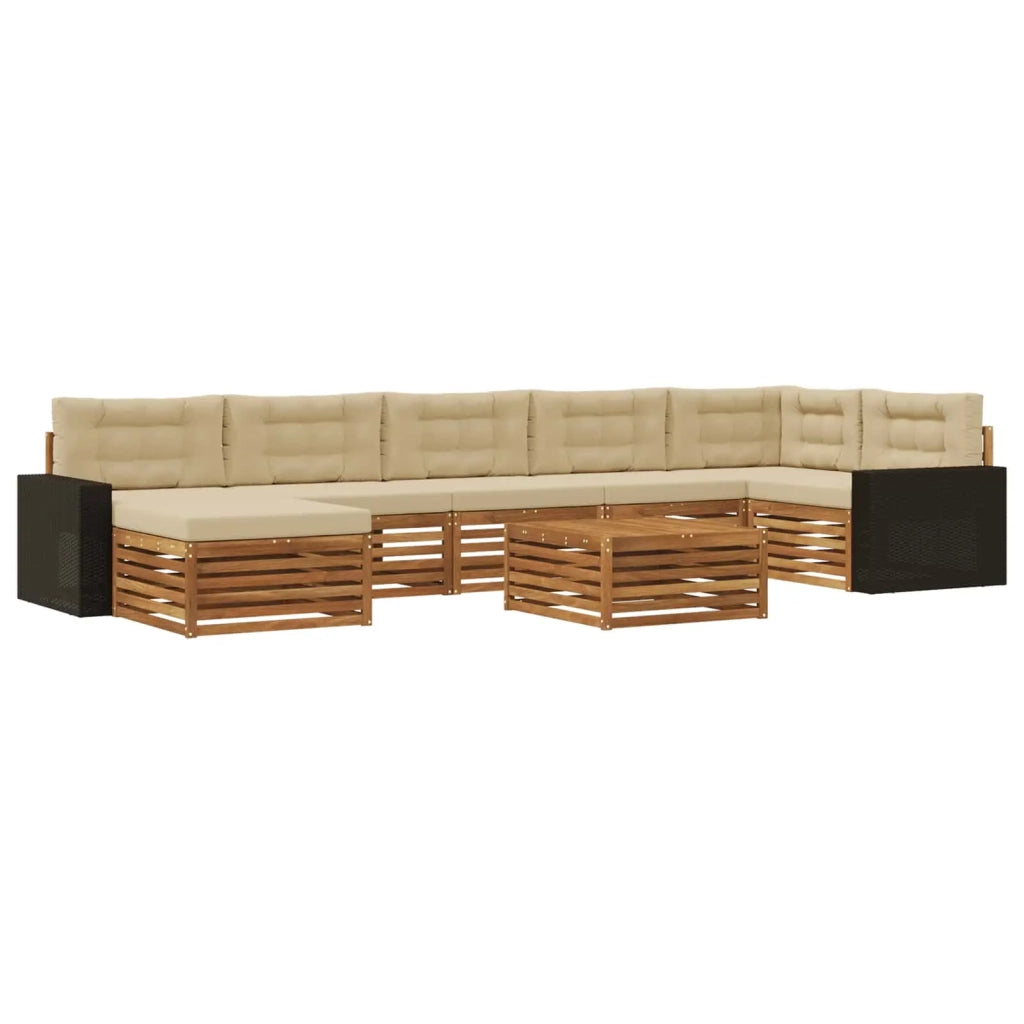 Set di divani da esterno 8 pz Naturale e Beige 3383666