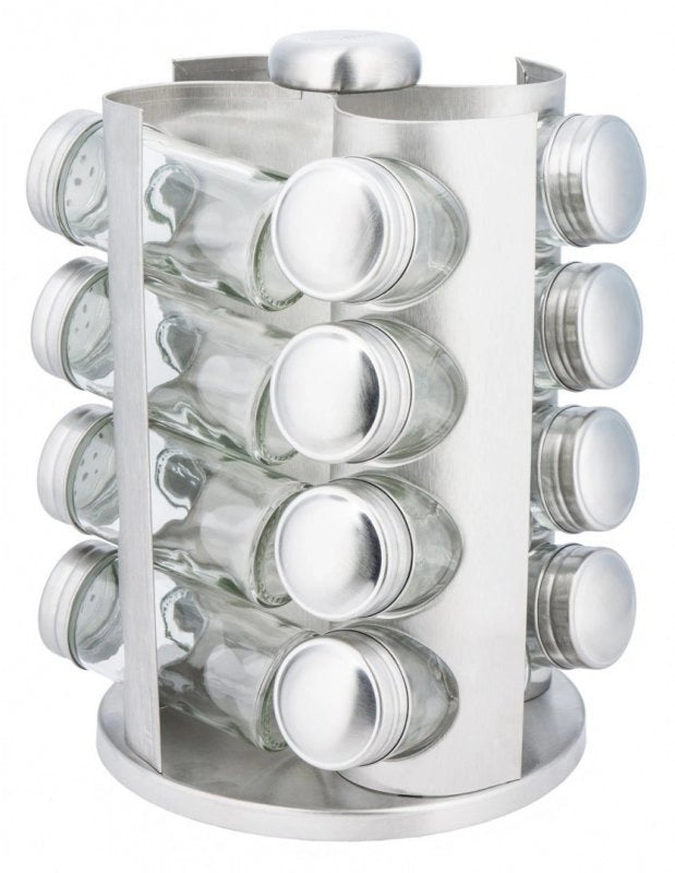 Kinghoff KH-4006 Porta spezie in acciaio inossidabile con 16 contenitori