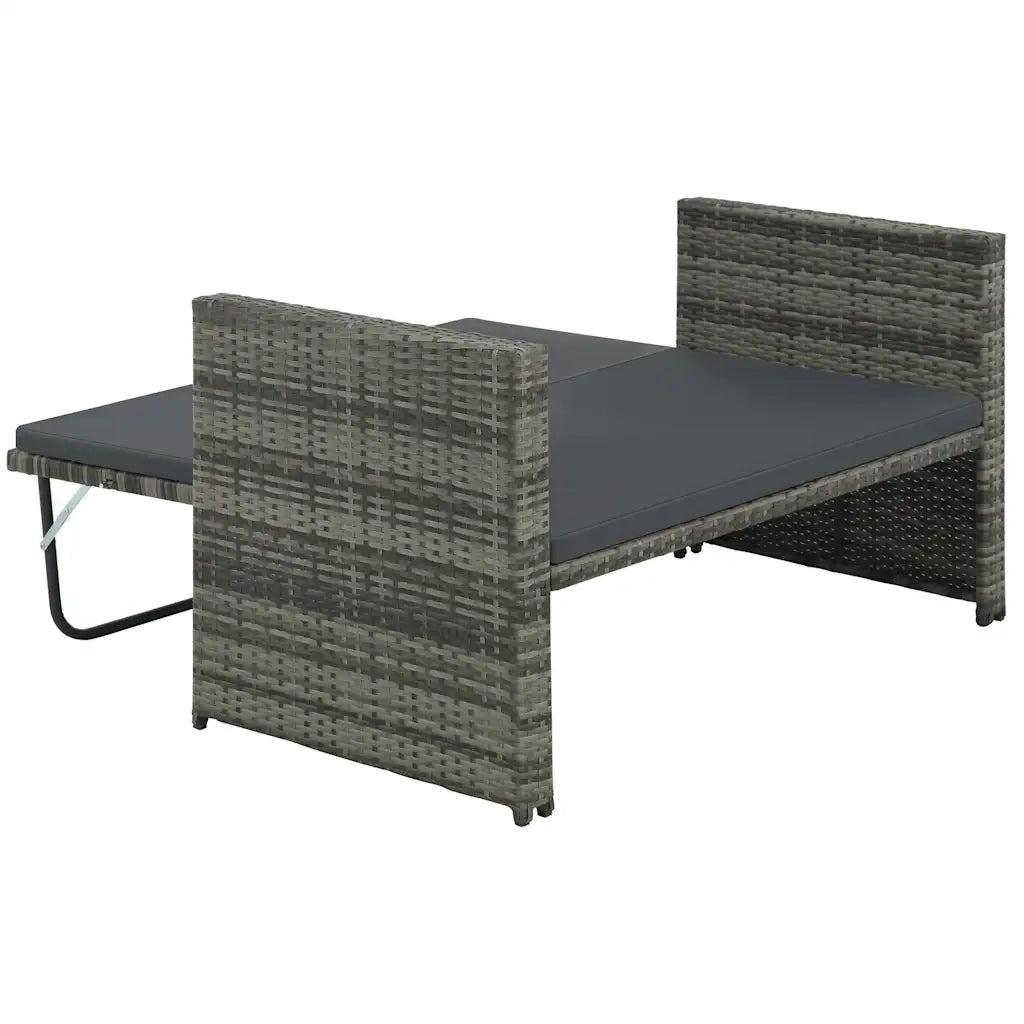 Set Divani da Giardino 2 pz con Cuscini in Polyrattan Grigio cod mxl 69922