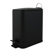 Pattumiera bagno 5 Lt in acciaio nero opaco con apertura a pedale Rexa