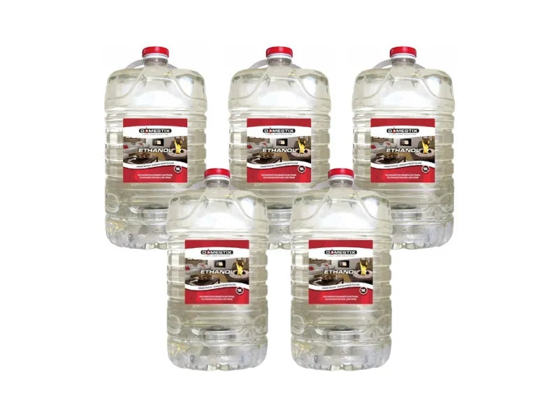 5 Pezzi Bioetanolo Qlima Domestix 10 Lt per Stufe e Biocamini