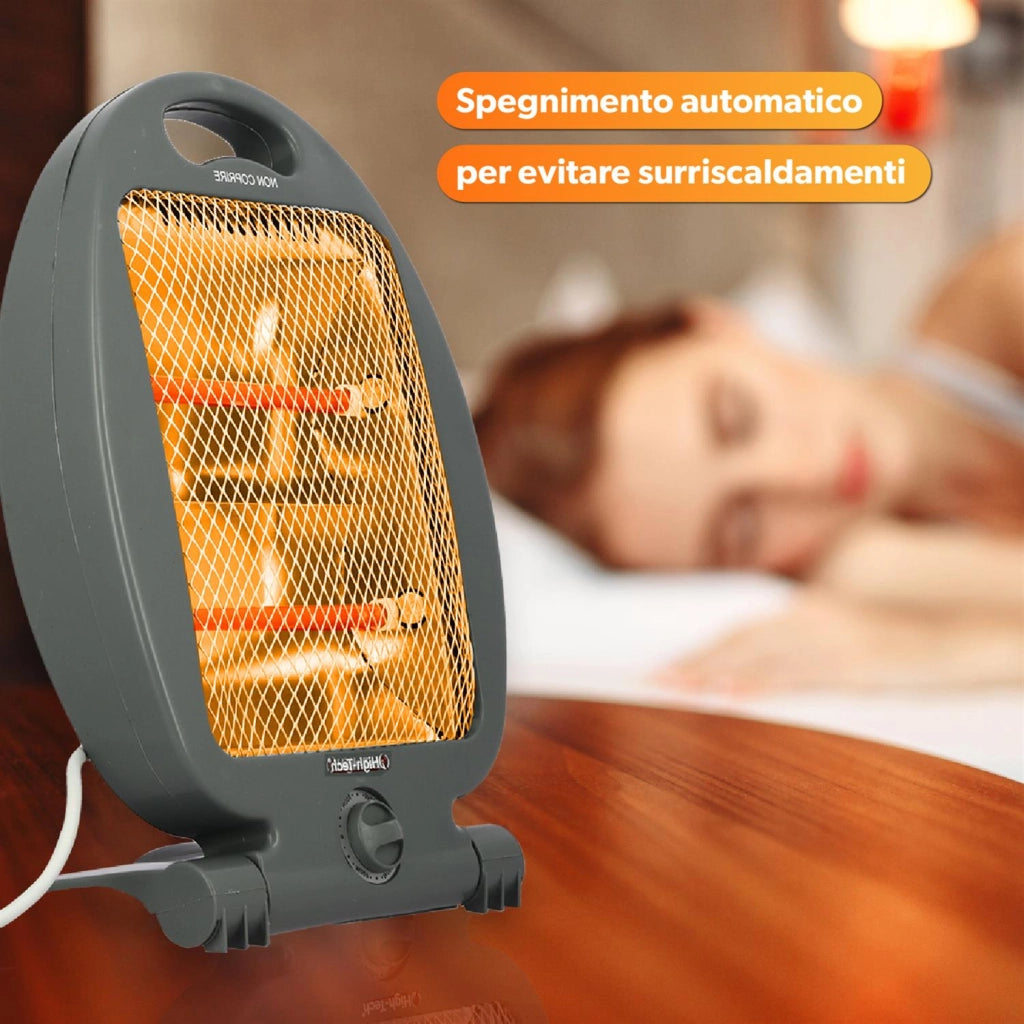 HIGH-TECH STUFA AL QUARZO 400-800 W PIEGHEVOLE 2 LIVELLI DI POTENZA CON SPEGNIMENTO AUTOMATICO