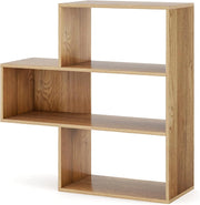 Libreria a 3 livelli con 3 scomparti aperti e kit antiribaltamento, 84 x 29,5 x 83,5 cm, mobile per soggiorno, camera da letto