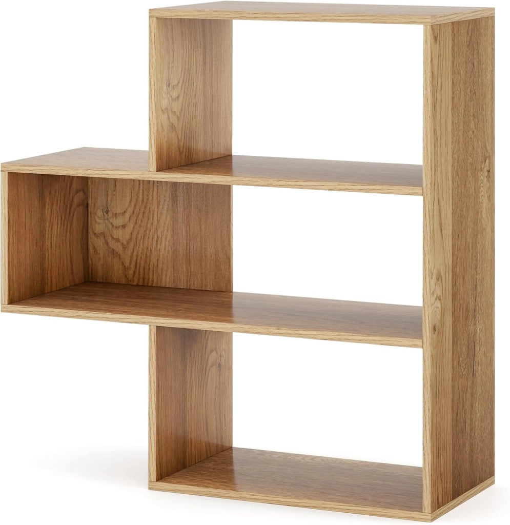 Libreria a 3 livelli con 3 scomparti aperti e kit antiribaltamento, 84 x 29,5 x 83,5 cm, mobile per soggiorno, camera da letto