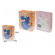 Trade Shop - Set 3buste Busta Borsa Regalo Nascita Compleanno Bimba 23x18x10cm 69973 2modelli -
