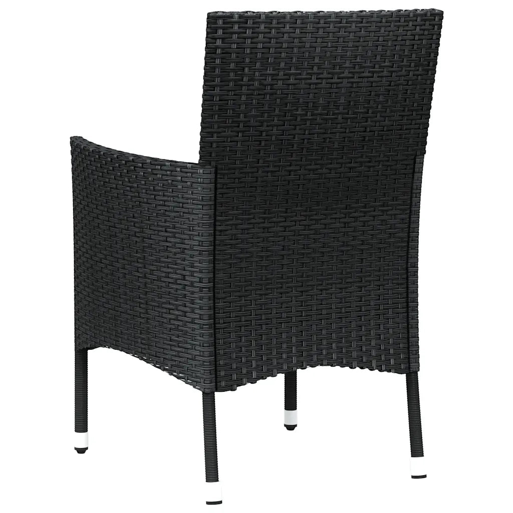 Sedie da giardino con cuscini 2 pz | Sedie da Esterno nere in polyrattan (solo UK/IE/FI/NO)