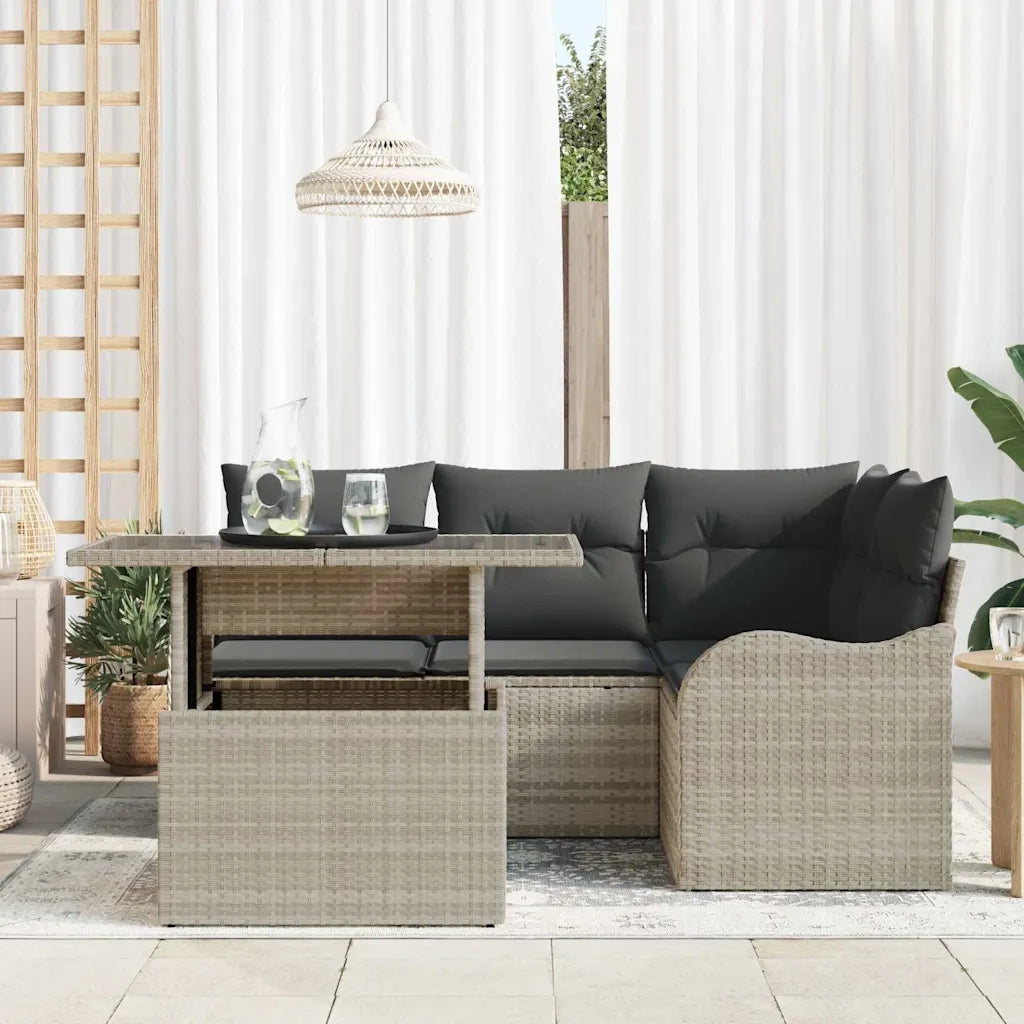 Set Divano da Giardino con cuscino 5 pcs Grigio chiaro 3357195