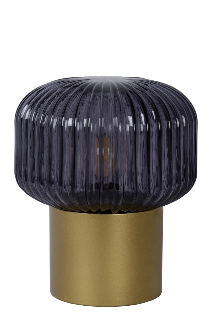 Lampada da tavolo Lucide JANY ottone vetro fumé E14 40W
