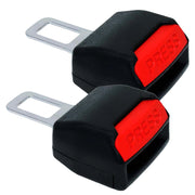 Set di 2 fibbie per cintura di sicurezza per auto, per un fissaggio affidabile Nero / Rosso Avizar
