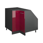 Mobile sottotetto Mobile angolare Rion Rosso lucido/Antracite 75.6 x 83.8 cm con 1 porta, carcassa dell’armadio profondità 60 cm Vicco