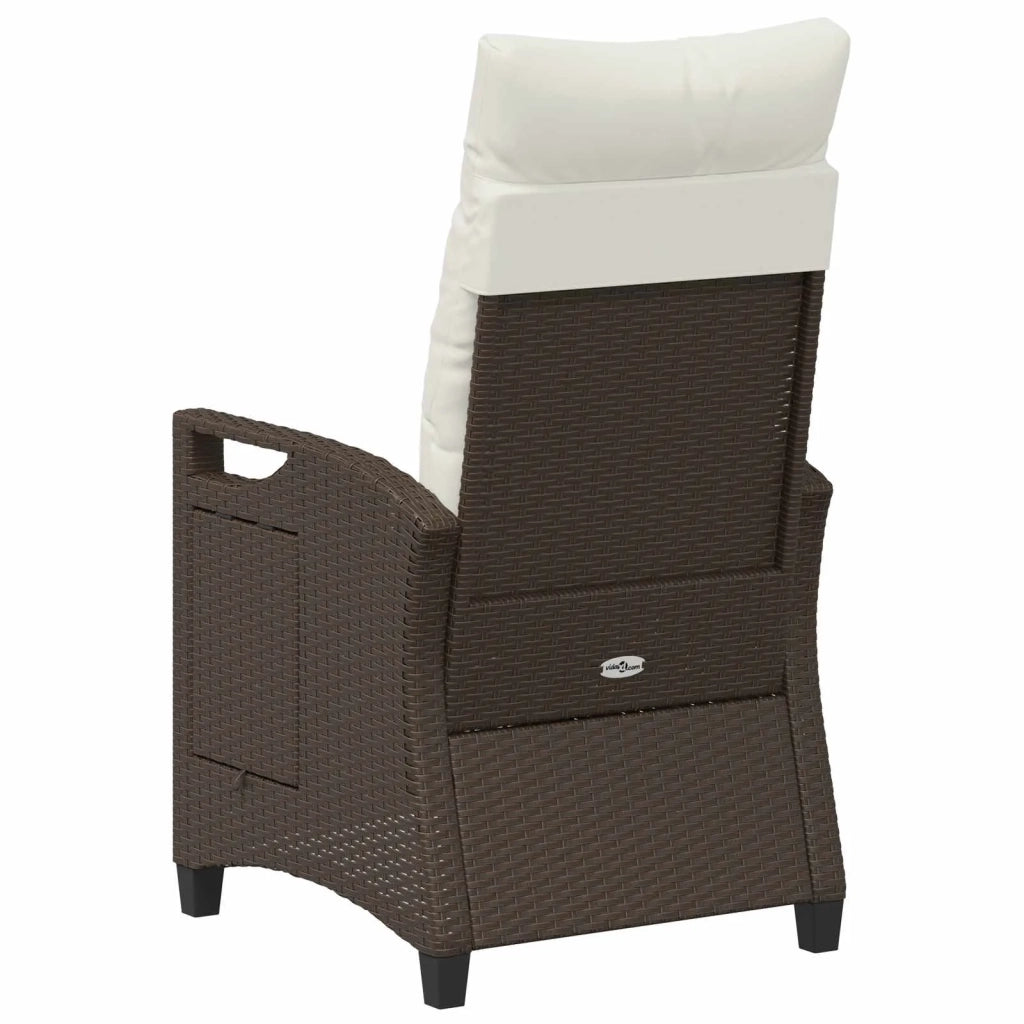 Sedia da giardino reclinabile Marrone e Crema 56 x 60 x 112 cm