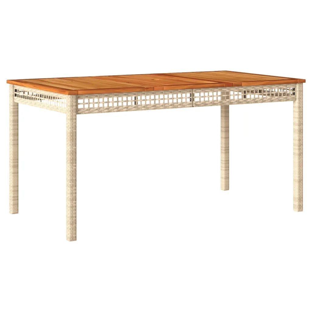 Set da Pranzo da Giardino 5 pz con Cuscini Beige in Polyrattan
