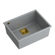 Lavello In Granito David 50 Grey Metallic Tappo oro