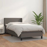 Giroletto a Molle con Materasso-Struttura Letto Grgio 80x200 cm in Similpelle 562688