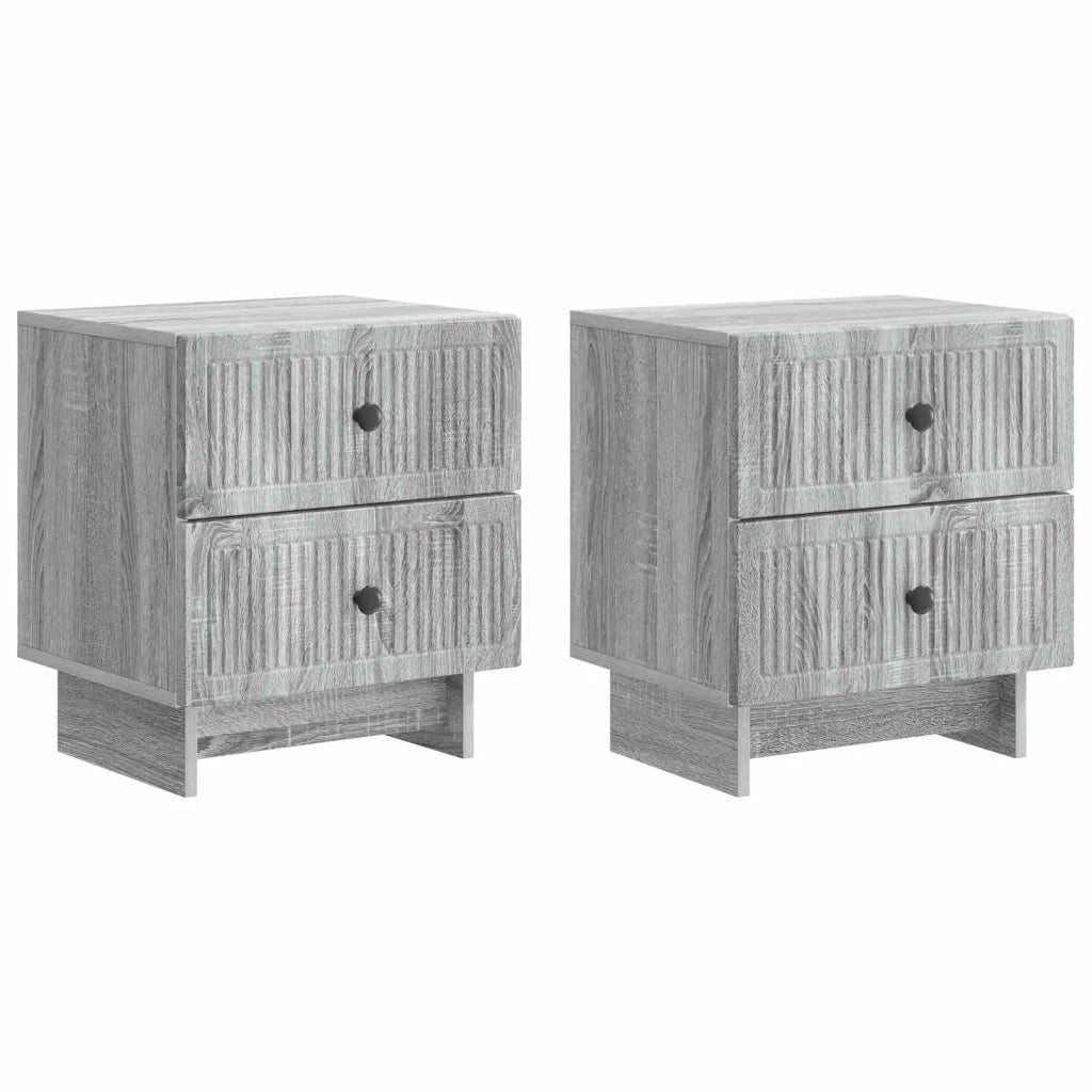 Armadio da Notte 2 pcs Grigio Sonoma 43 x 34,5 x 47,5 cm
