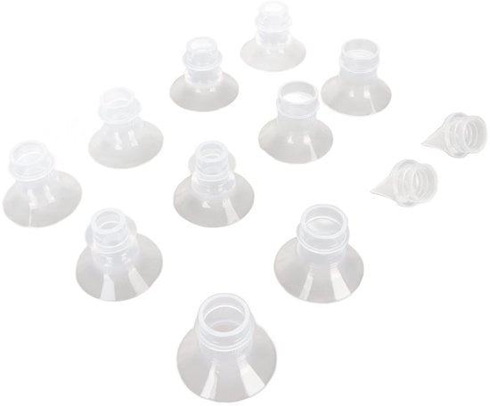 Borstpomp Flens Inserts - 10 pezzi - Flens in silicone - Ventile Duckbill - 13mm/15mm/17mm/19mm/21mm - Portatile - Borstkolf