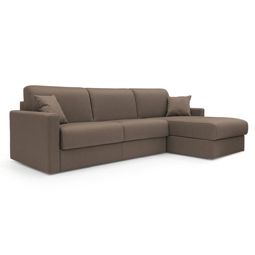 Chris Divano letto angolare 5 posti in tessuto impermeabile T13 248 cm Destro (mat. 120x197) marrone
