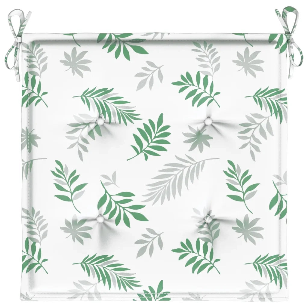Cuscini per Sedia 4 pz Motivo a Foglie 40x40x4 cm Tessuto 361021