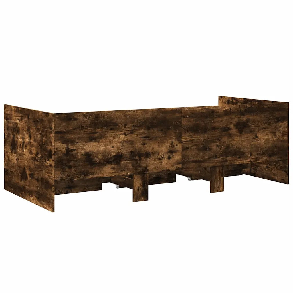 Divano Letto con Cassetti senza Materasso-Sofa Letto-Daybed Rovere Fumo 90x200 cm 826901
