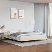 Giroletto con Testiera senza Materasso-Struttura Letto Crema 160x200 cm