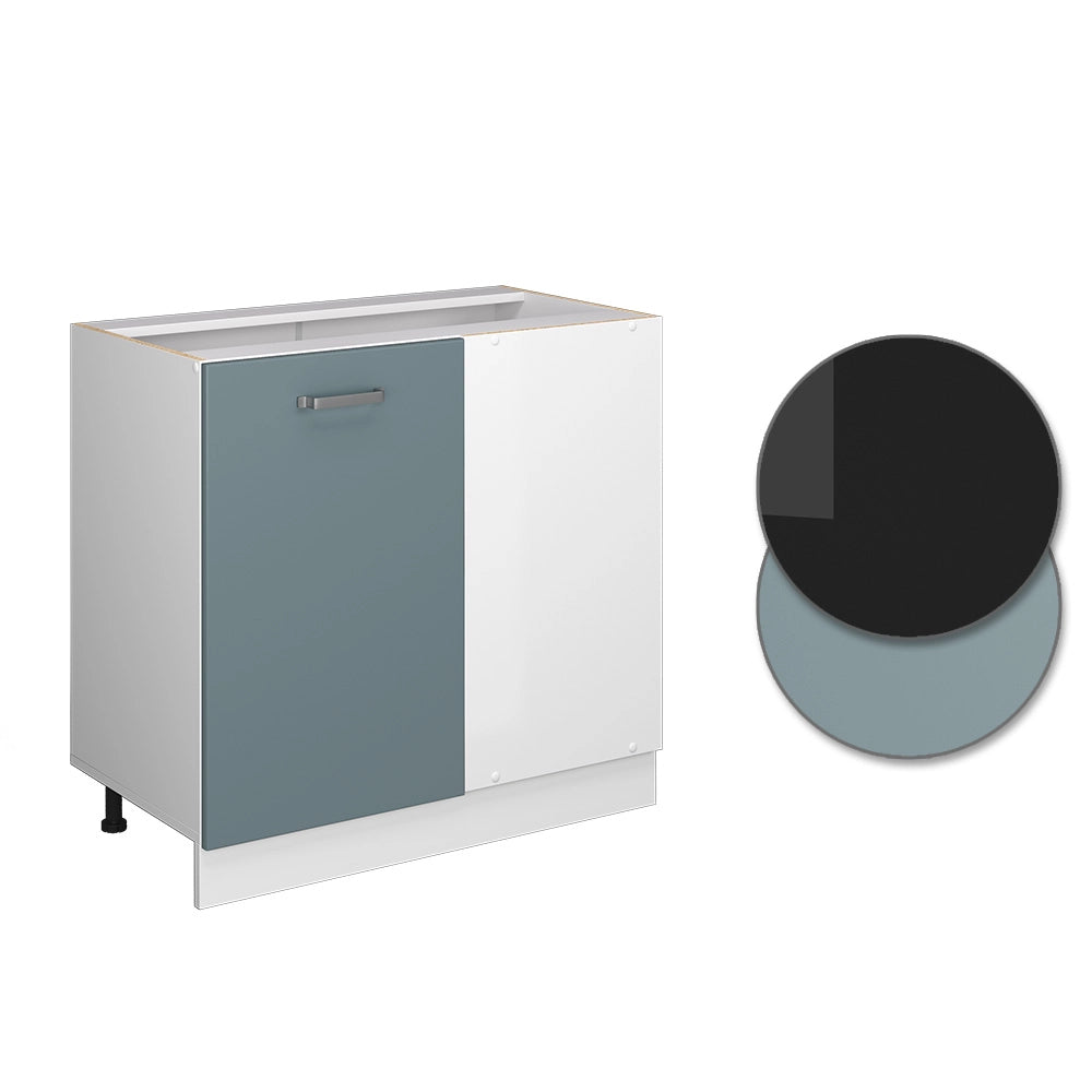 Vicco Armadio universale ad angolo Grigio-blu 86 cm con anta, senza piano di lavoro