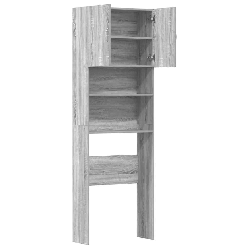 Mobile Lavatrice Grigio Sonoma 64x24x190 cm Legno Multistrato 859132