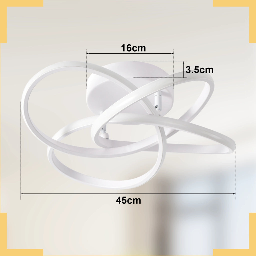 ZMH Lampada da soffitto plafoniera LED moderna 46W dimmerabile telecomando design fiore 4 petali bianco 45cm