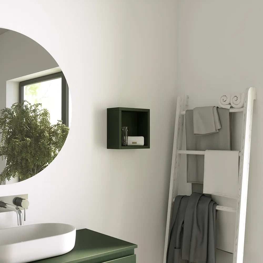 Pensile bagno sospeso a giorno 25x25cm color verde foresta | Ardenne