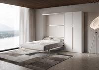 Letto Matrimoniale Francese A Scomparsa 140 Versia Con Armadio Dx 2 Ante Bianco