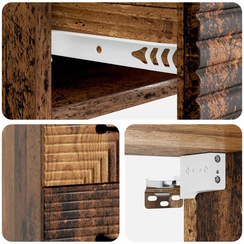 Mobiletto da notte a muro Legno antico 34,5 x 33 x 40 cm 898651