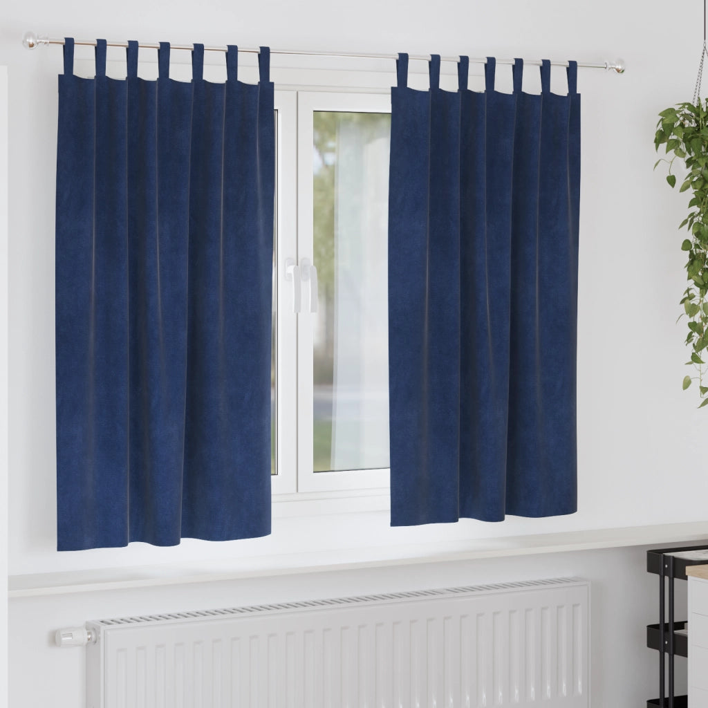 Tende oscuranti  con anelli 2 pz in velluto blu scuro