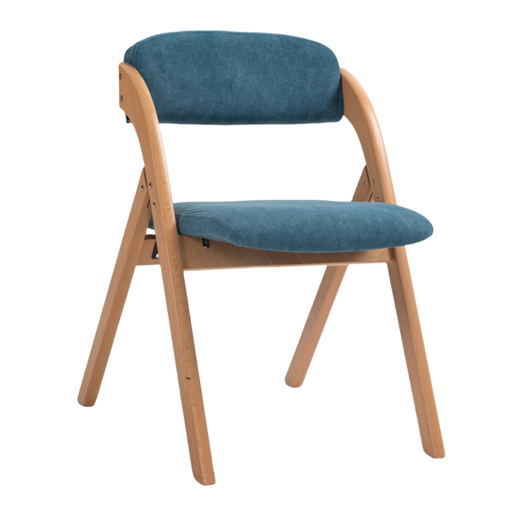 Sedia da pranzo pieghevole 79 x 52,5 x 60 cm in faggio blu, set da 2
