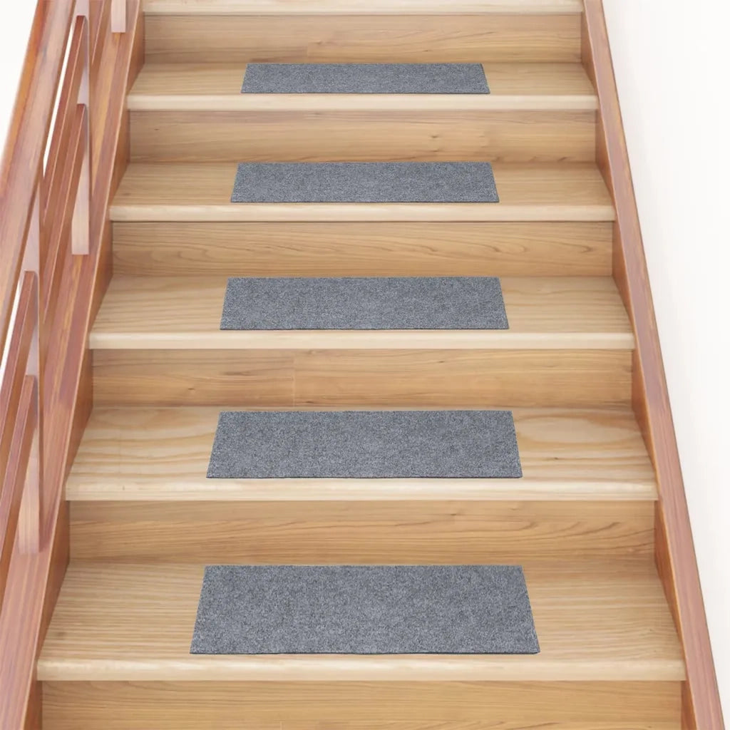 Tappetini per scale autoadesivi 15 pz | Gradini per Scale 60x25 cm grigio chiaro rettangolari