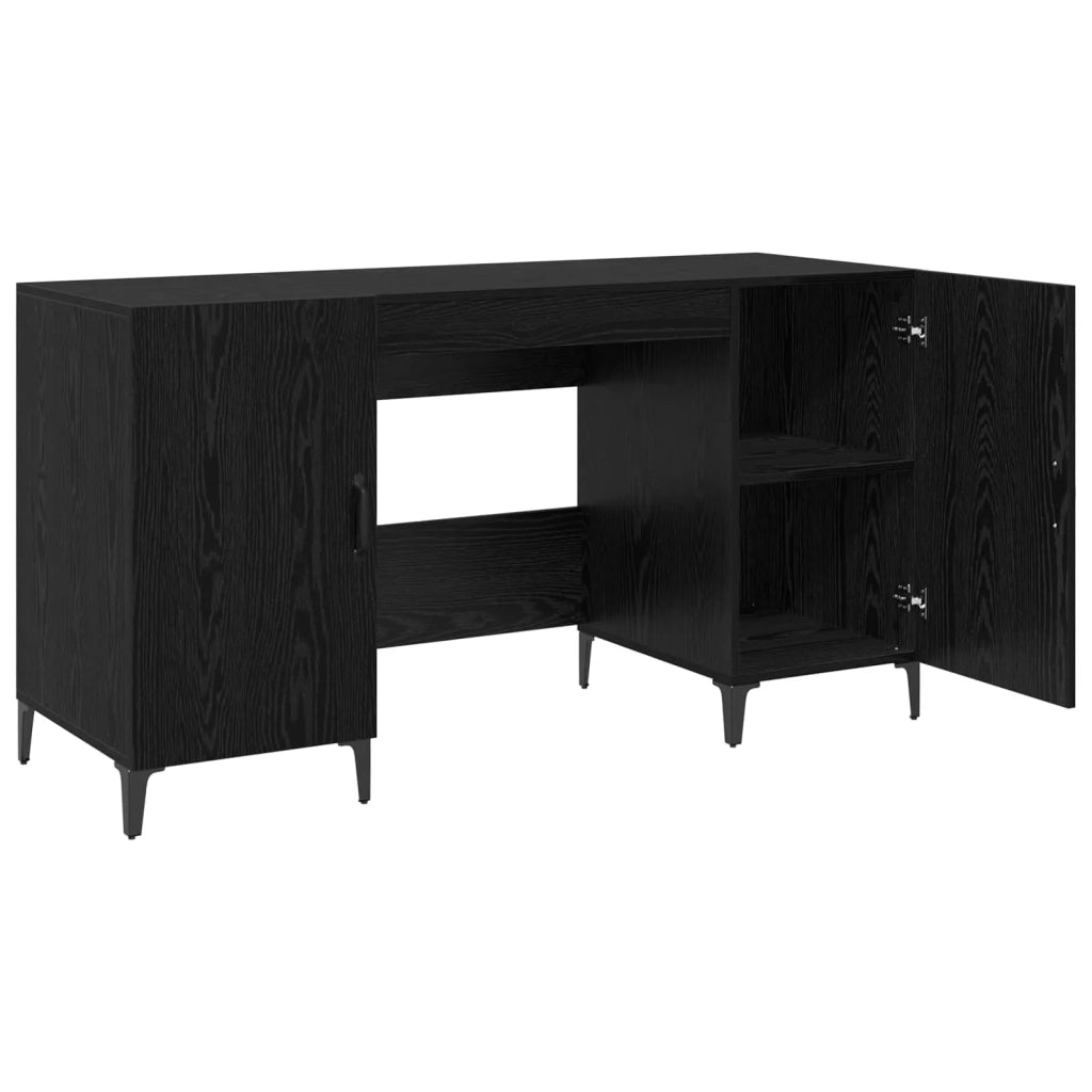 Scrivania Rovere Nero 140 x 50 x 75 cm Legno multistrato