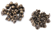 Chiodi a tappo 20 pezzi - Coperchio/Bronzo - Tappo a cuneo - Nastri di fissaggio - Accessorio per pelle - 6 x 8 mm Dimensioni - Set di chiodi a tappo