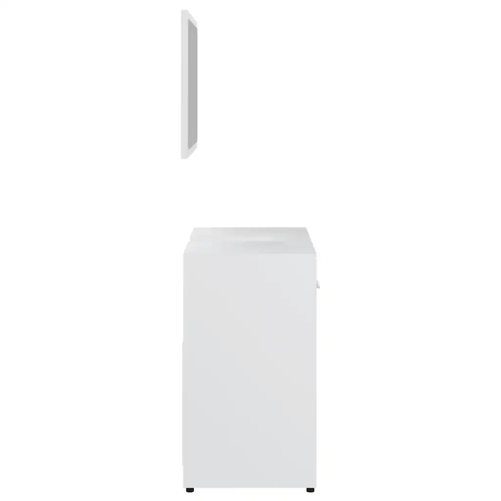 Set Mobili da Bagno Bianco in Legno Multistrato 802579