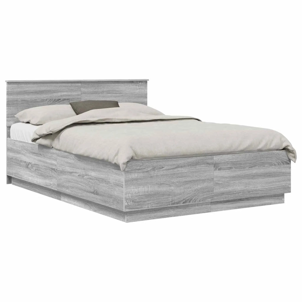 Struttura del letto con testiera Grigio Sonoma 140 x 190 cm