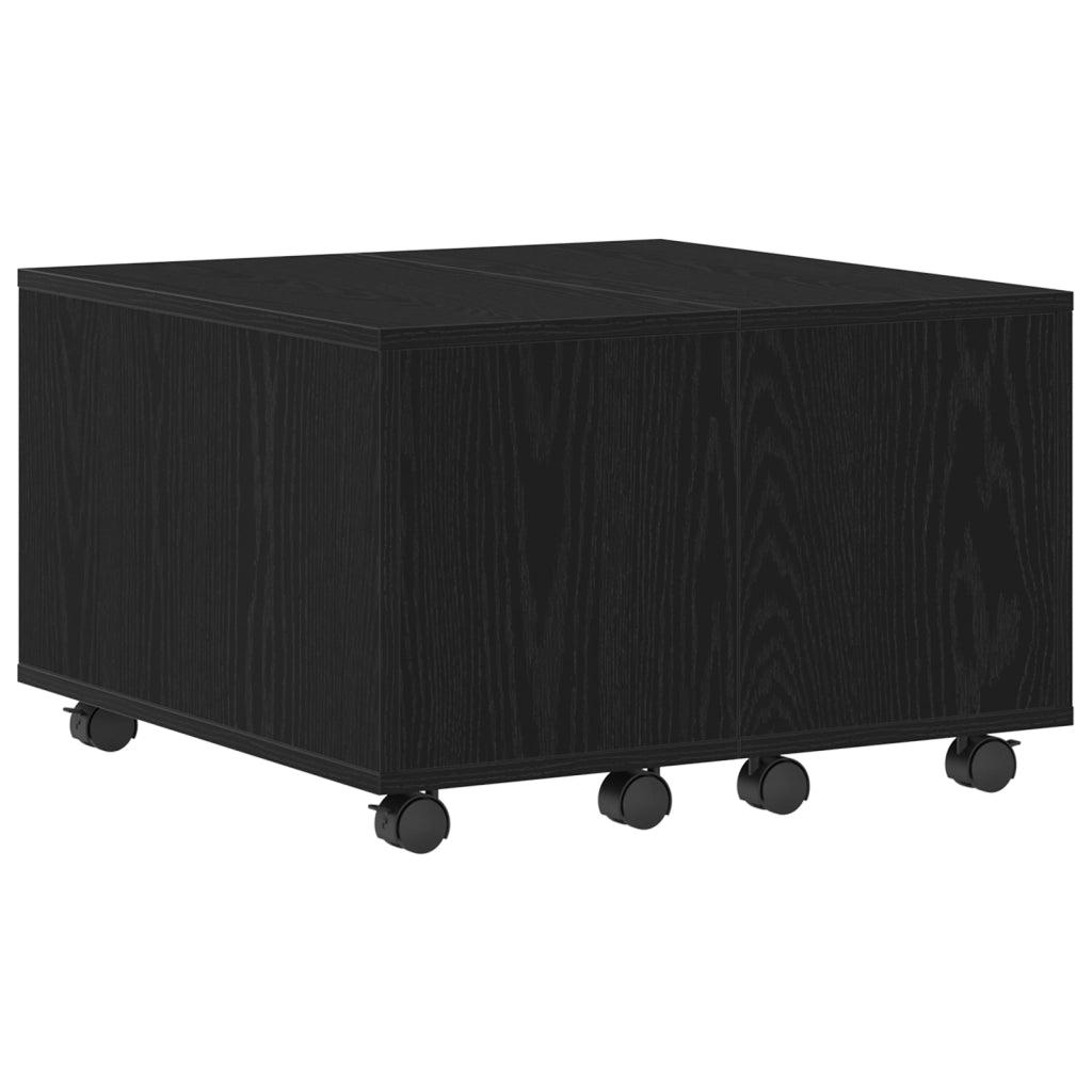 Tavolino  Nero Rovere 60x60x38 cm in legno ingegnerizzato