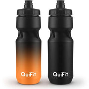 Fles daibergo 710 ml BPA libero, bicicletta drinkfles, bicicletta corsa 2-pack, lattina leggera e impermeabile fles sport per palestra, bicicletta, esterno, camminata (nero + nero/arancione (2 pezzi))