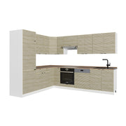 Cucina angolare completa Fame-Line Pannello in quercia/Bianco 287 x 60 cm, PL Rovere Vicco