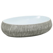 Lavabo da Appoggio Grigio e Blu Ovale 59x40x15 cm Ceramica CFW5651285