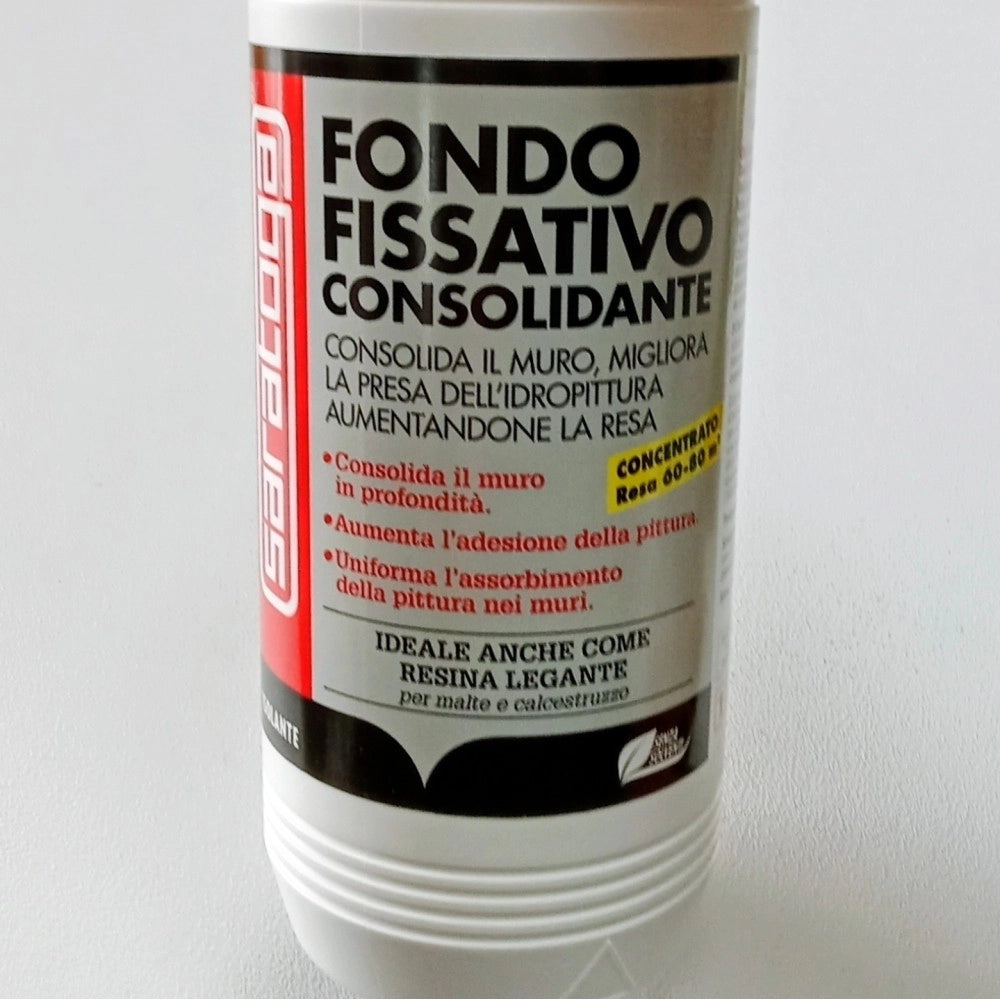 Saratoga fondo fissativo consolidante 1lt per pittura interna ed esterna su intonaco muri e cartongesso