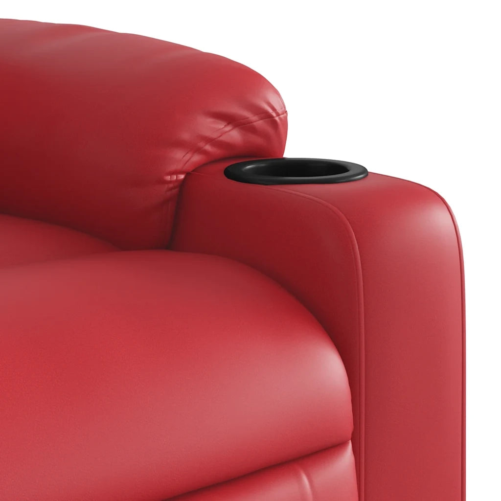 Divano Sedia-Poltrona Reclinabile Rossa in Similpelle 380969