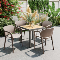 Set 4 Sedie da Giardino 60x56x75 cm Impilabili in Polipropilene Grigio