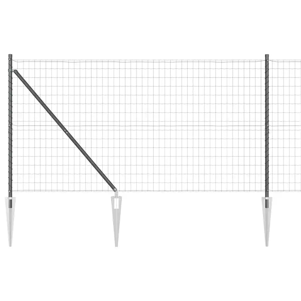Recinzione con Posto Grigio 1,2 x 10 m Acciaio e PVC 3350638